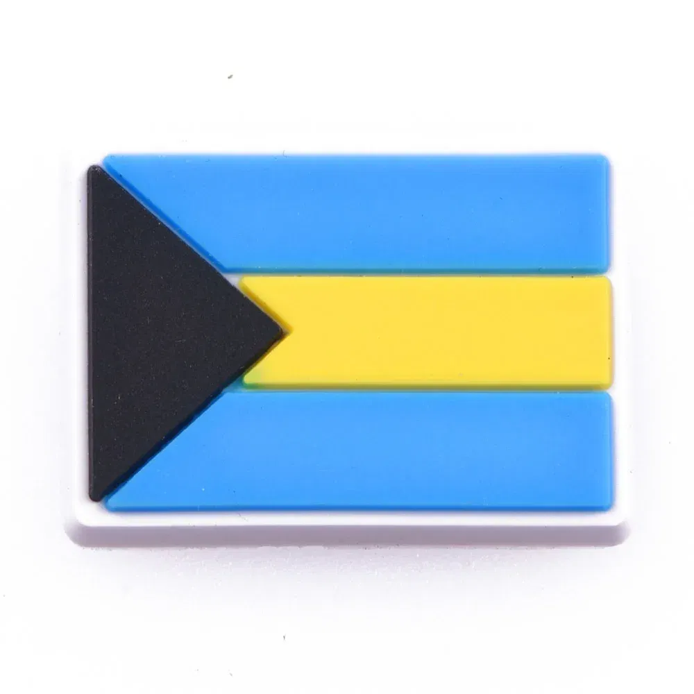 Color: Fluorescent Green - Country Different Flag Shoes Charms Designs SOFT Shoes Decoration Charms Soft PVC Shoe Accessories For Clog