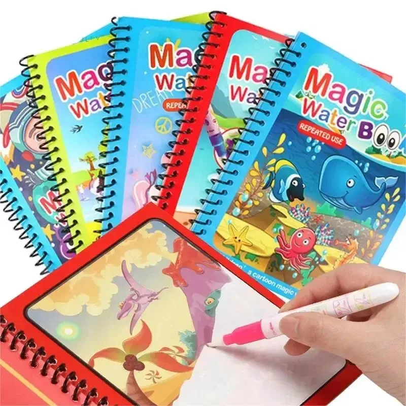 Color: Red - NEW Kids Magic Water Drawing Books Coloring Books Painting Toys for Kids Birthday Christmas New Year Gift for Boys and Girls