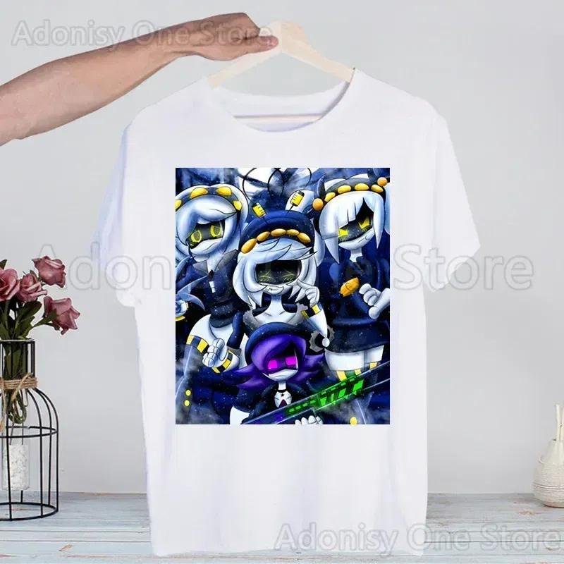 Color: Gold, Size: L - Murder Drones Fashion Man Tshirt Summer Fashion T-shirt Casual White Funny Cartoon Print T-shirt Hip Pop Tops tee