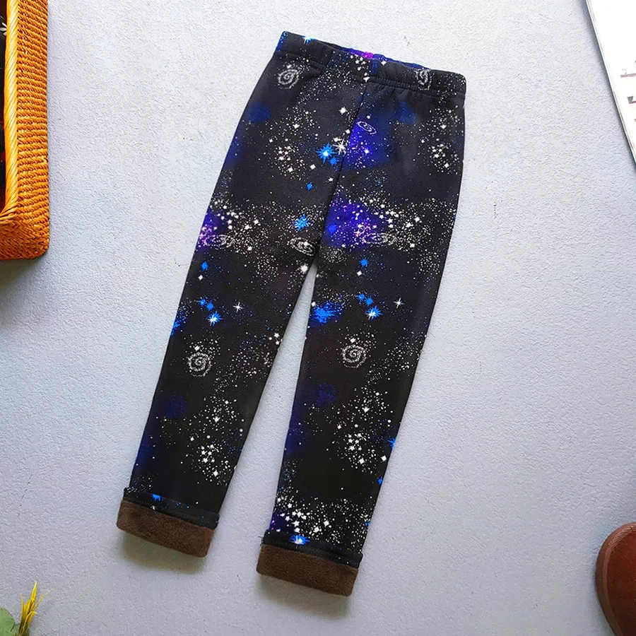 Color: Ivory, Kid Size: 11 - Autumn Winter Print Flowers Thick Warm Kids Toddler Baby Girls Leggings Children's Pants