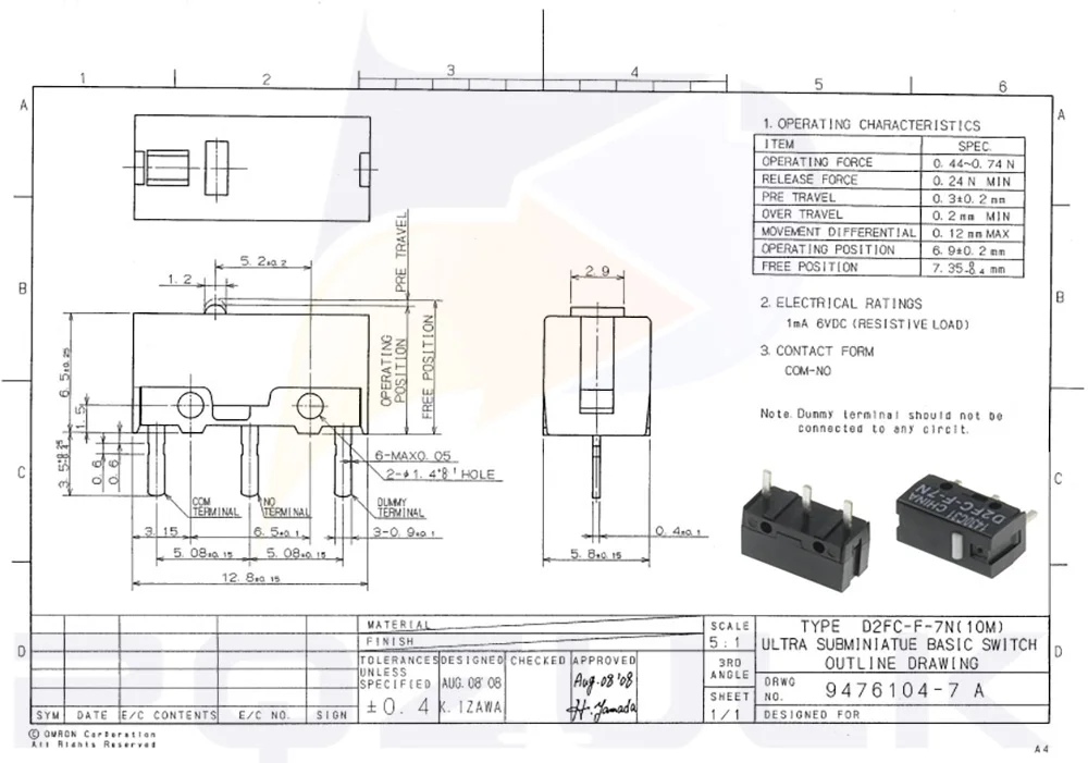 Authentic Mouse Micro Switch