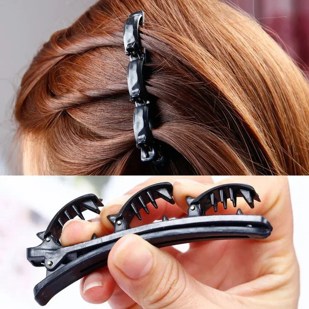Color: Beige - Double Layer Braided Hairpin Hair Hoop Broken Hair Clip Women Hairpin Korean Fixed Headband New Hairpin Lazy Hair Accessories