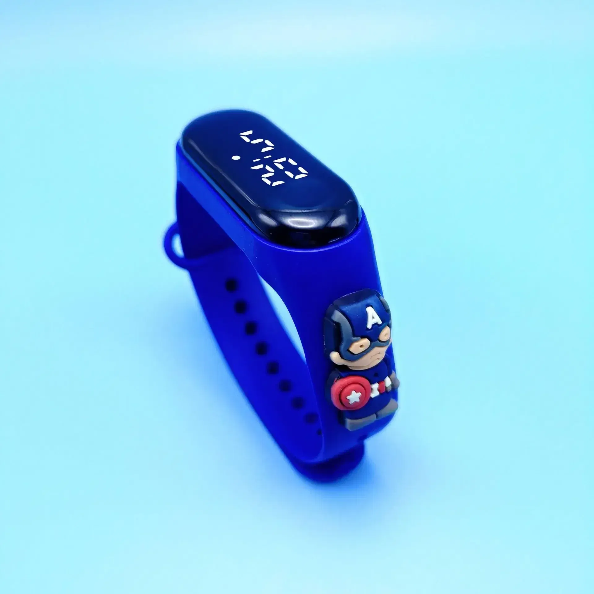 Color: Fluorescent Yellow - Disney Stitch LED Waterproof Kids Digital Watch Spiderman Hulk Children Watch Sports Touch Electronic Kids Gifts