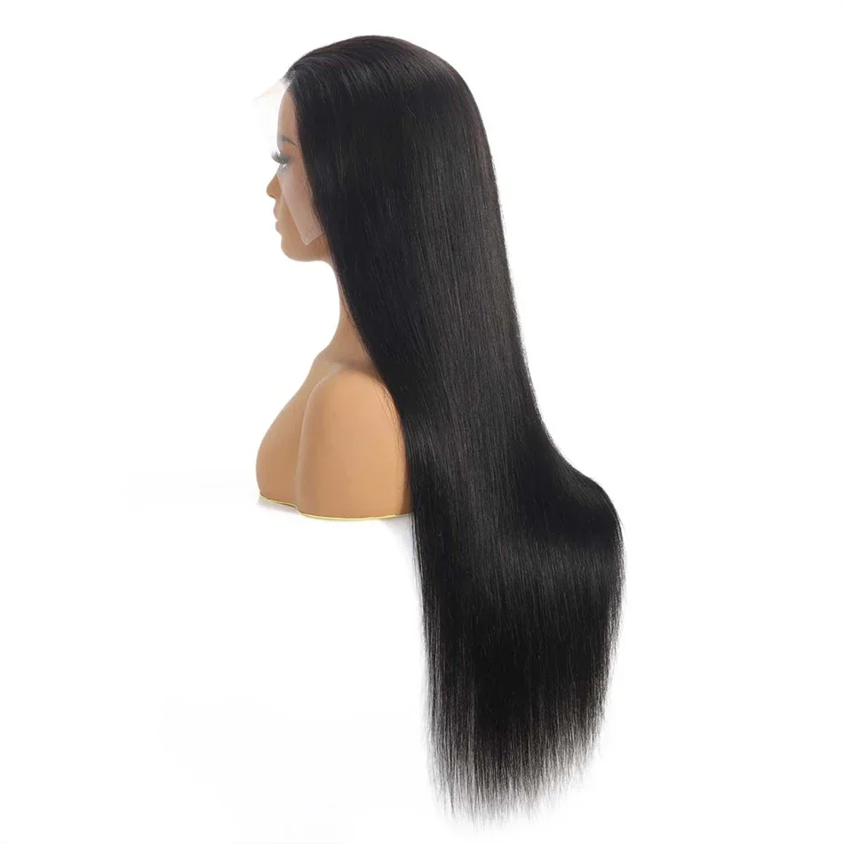 Color: T1B/613, Stretched Length: 18inches, Density: 240%, Lace Size: 13x4 - 26 28 30 180%straight hd lace frontal human hair wigs 13x4 HD Lace Frontal Human Hair Wigs For Women? 100% human hair pre-cut wig
