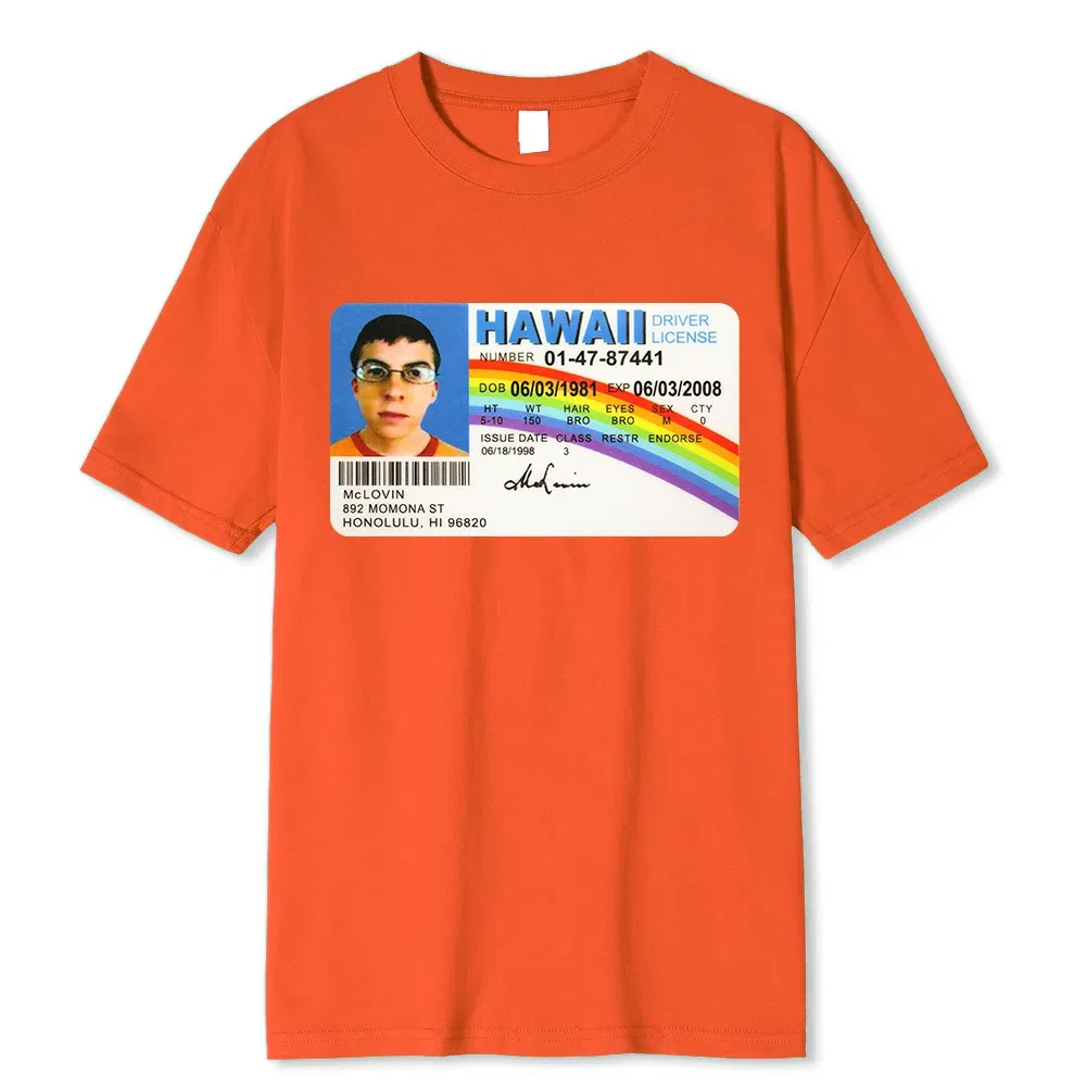 Color: Blue, Size: XXXL - Homme t Shirt Summer Men t-Shirt Mclovin Id Card Superbad Geek Mens Cotton t-Shirt Unisex t-Shirt Teenagers Cool Soft Clothing