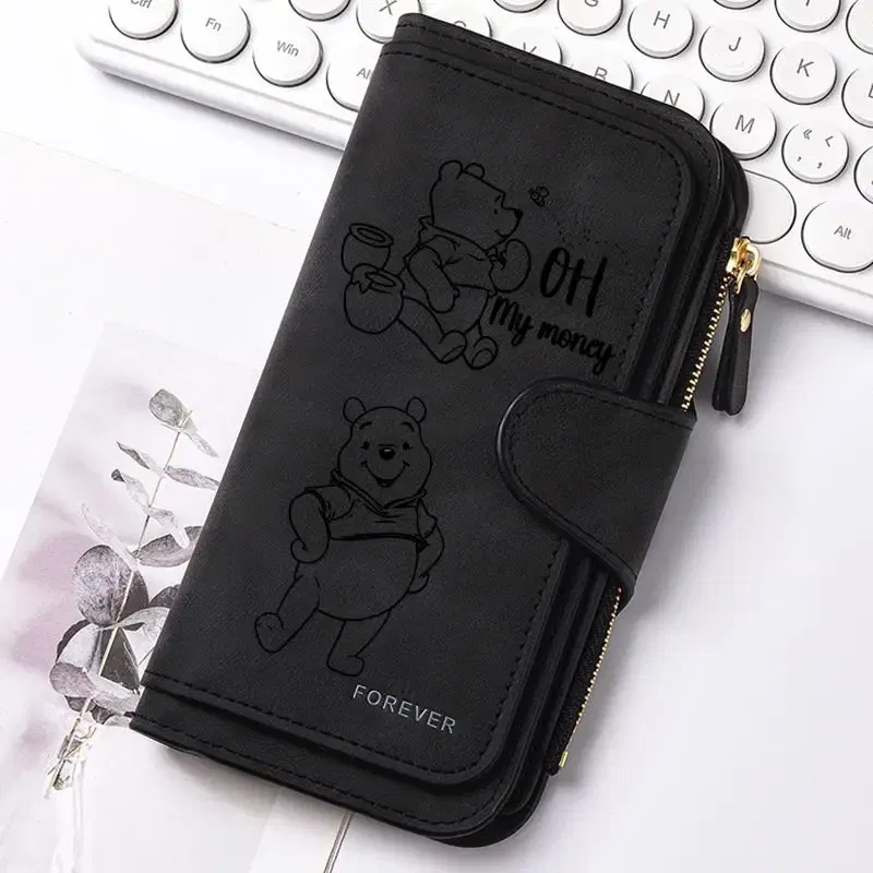 Color: Orange - ? Winnie the Pooh Women Wallets Card Wallet Coin Wallet Womens Bags for Girls Purse ID Wallets Female Coin Purse Girls Gift