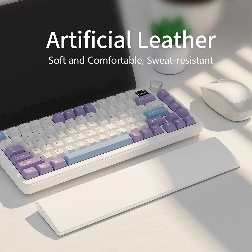 Color: Beige - 81 Keys Anti-Slip Rubber Stable Base Ergonometric Wrist Support for Long Hours of Work Studying Gaming