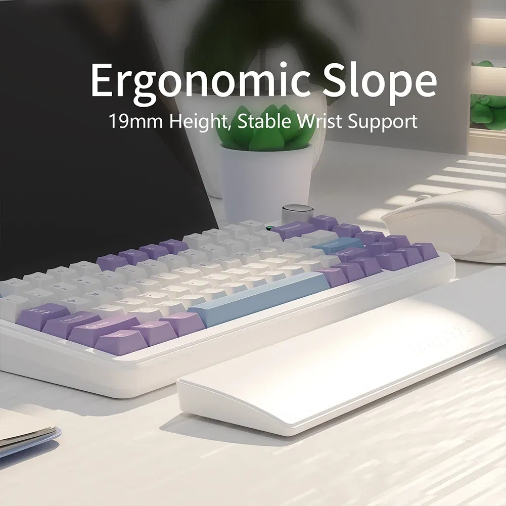 Color: Beige - 81 Keys Anti-Slip Rubber Stable Base Ergonometric Wrist Support for Long Hours of Work Studying Gaming