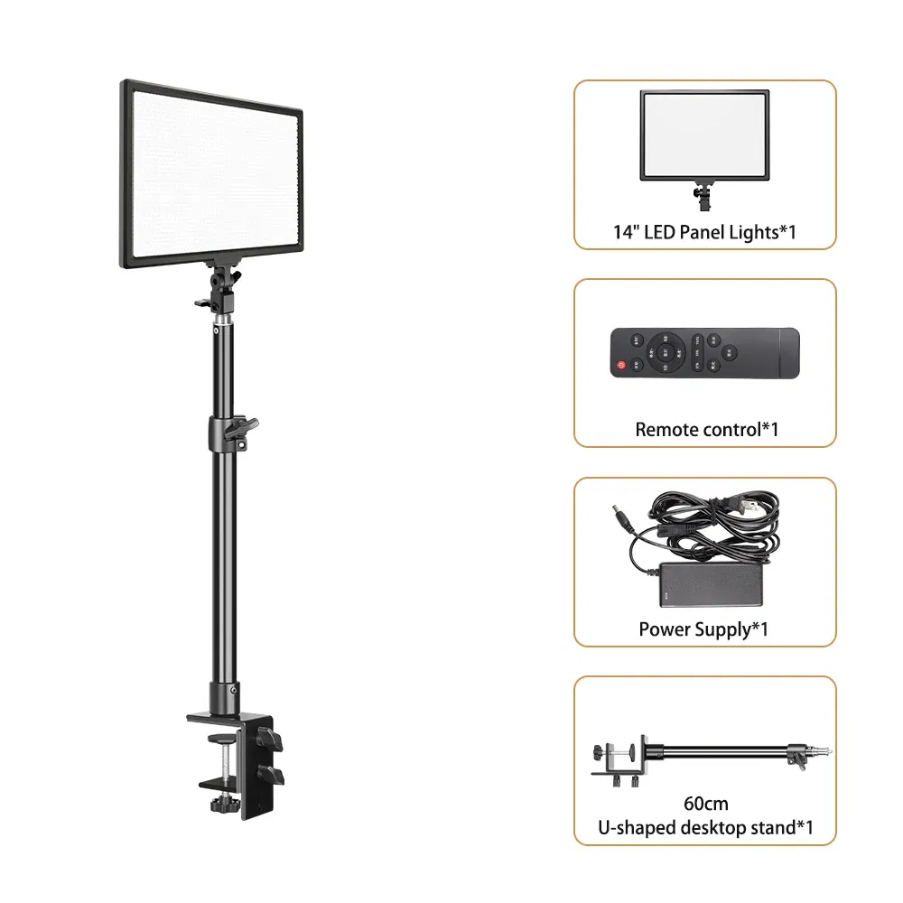 SH 14inch Photography LED Panel Video Light Selfie Dimmable Lighting Photo Studio Live Stream Fill Lamp Three Color With Tripod