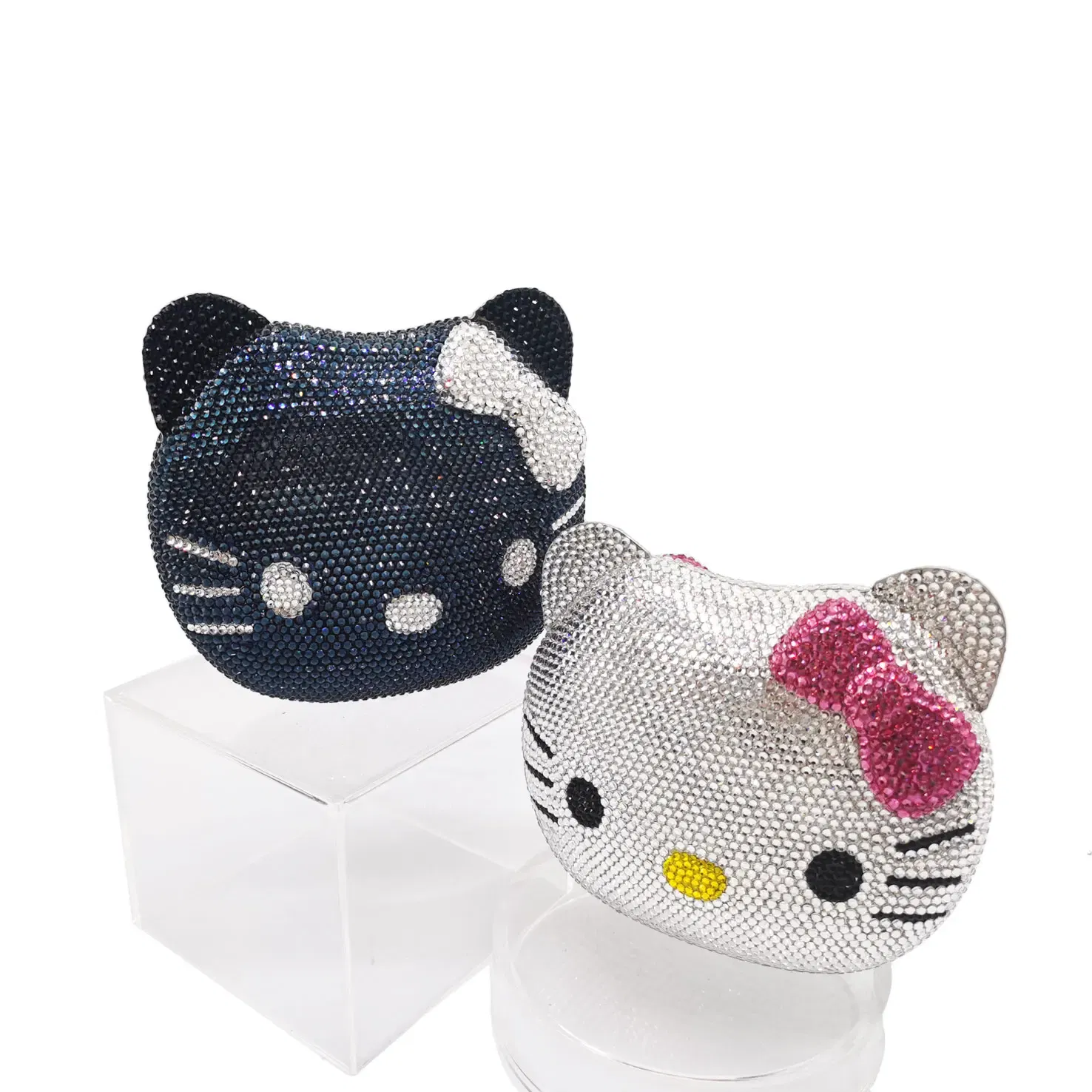 Color: Blue - Luxury Navy Blue Crystal Animal Evening Bags Cat Designer Party Purse Ladies Clutch Bags Women Handbags