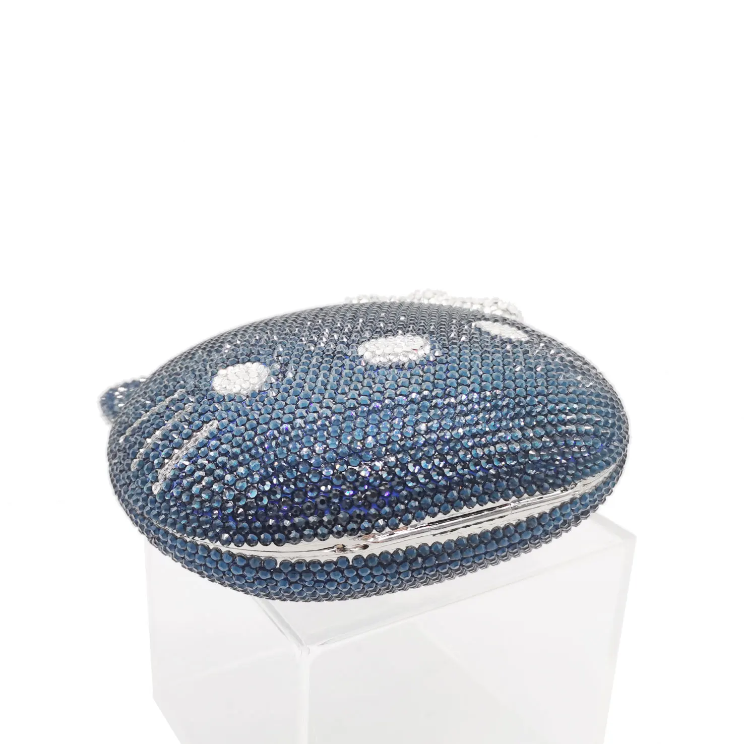 Color: Blue - Luxury Navy Blue Crystal Animal Evening Bags Cat Designer Party Purse Ladies Clutch Bags Women Handbags