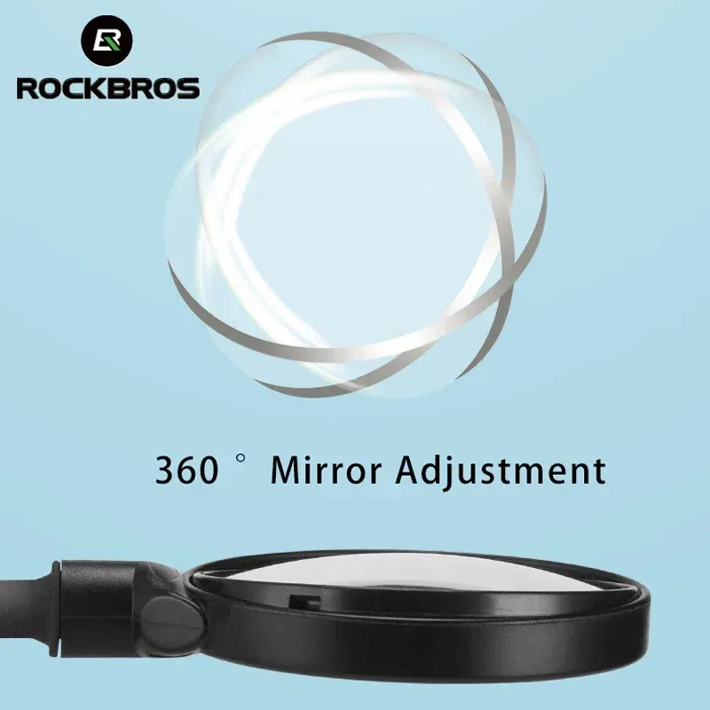 ROCKBROS 360° Adjustable Acrylic Bicycle Bike Mirror – Super HD Rearview Safety