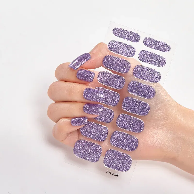 Minimalist Design Fashion Nail Polish Glitter Series Powder Sequins Self Adhesive Nail Sticker Nail Sticker Set Nail Decoration