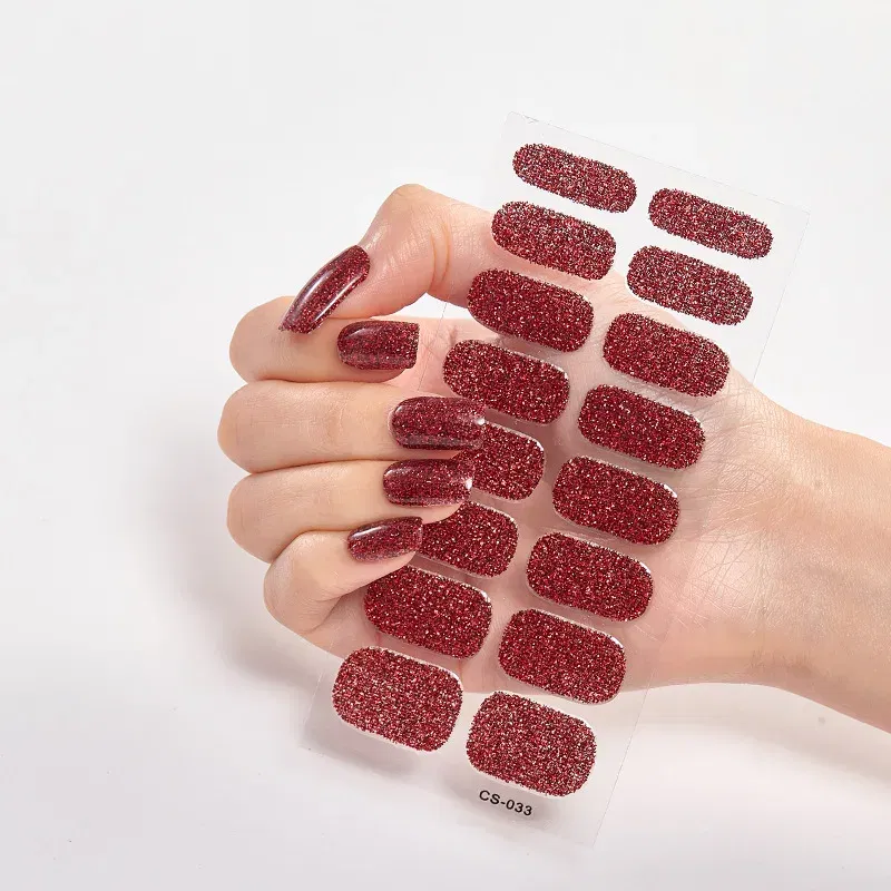 Minimalist Design Fashion Nail Polish Glitter Series Powder Sequins Self Adhesive Nail Sticker Nail Sticker Set Nail Decoration