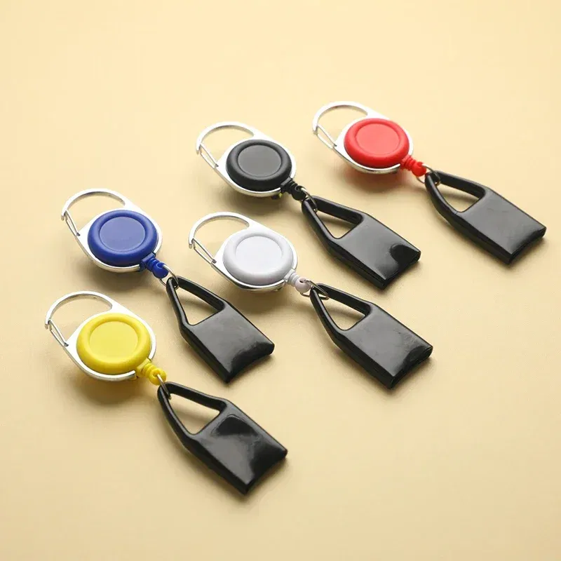 Color: Blue - Silicone Sticker Lighter Leash Safe Stash Clip Retractable Keychain Holder Cover Smoking Accessories Smoke Accesoires