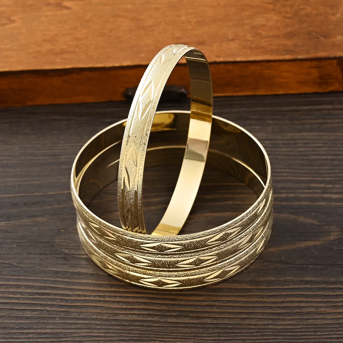 Metal Color: antique silver - Adult Size 4PCS 65MM 9K Gold Color Hig Quality Top Sale Cute Bracelet Jewelry Flower Bangle Girl Birthday Party Gift