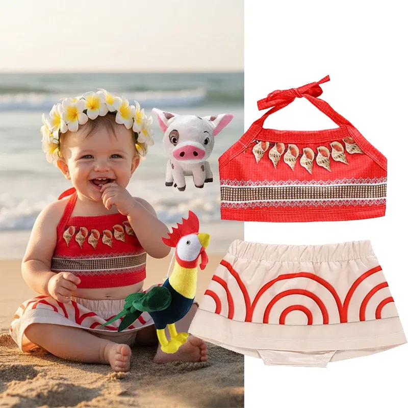 Color: Blue, Kid Size: 12 - Little Girls Cospaly DISNEY Moana Kids Two Pcs Set Top +Pants Infant Vaiana Role Play Festival Princess Costume Casual Clothes