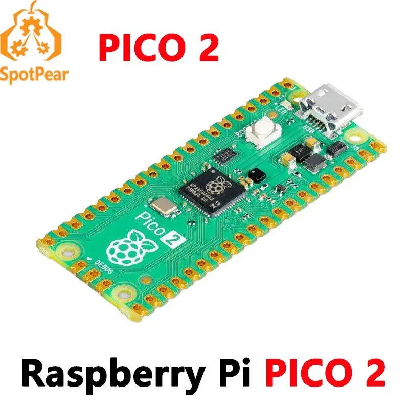 Color: Red - Raspberry Pi Pico 2 RP2350 Pico2 Optional Pico2W 2 W ARM Cortex-M33 And RISC-V Hazard3 520KByte 4MByte QSPI Flash