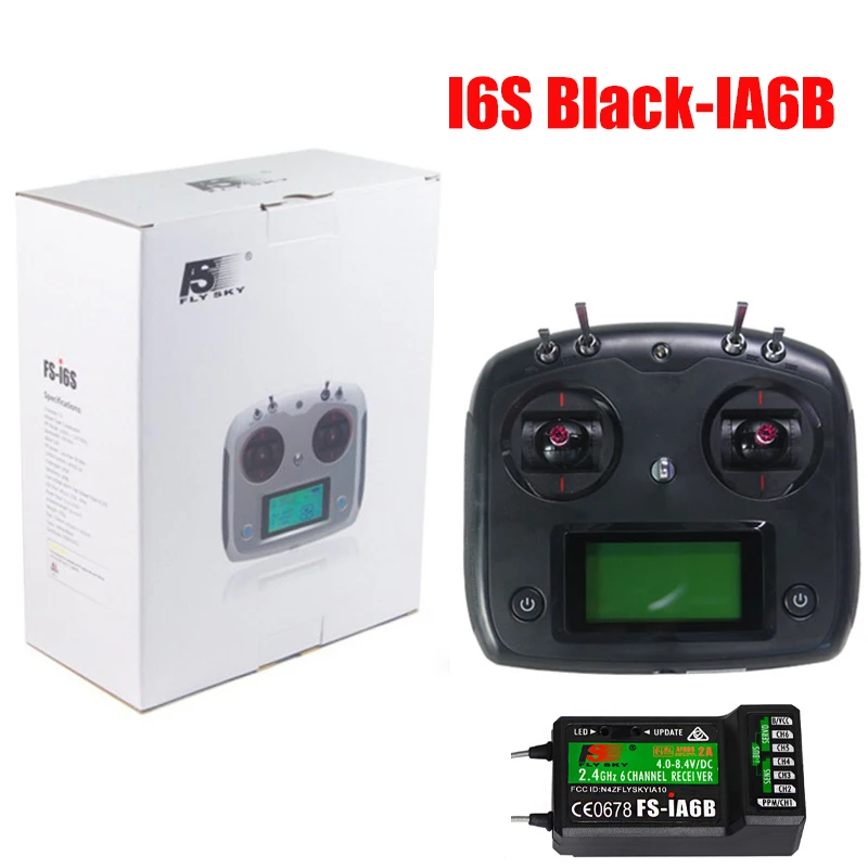 FLYSKY FS-i6S i6S 2.4G 10CH AFHDS 2A Centering Throttle Transmitter iA6B iA10B Receiver RetailBox for RC Cars Boats Drone Toys