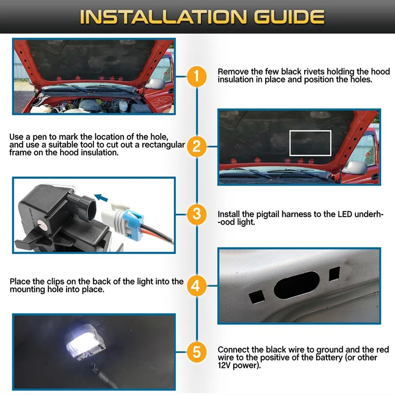 LED Underhood Light Hood Courtesy Lamps For Chevrolet