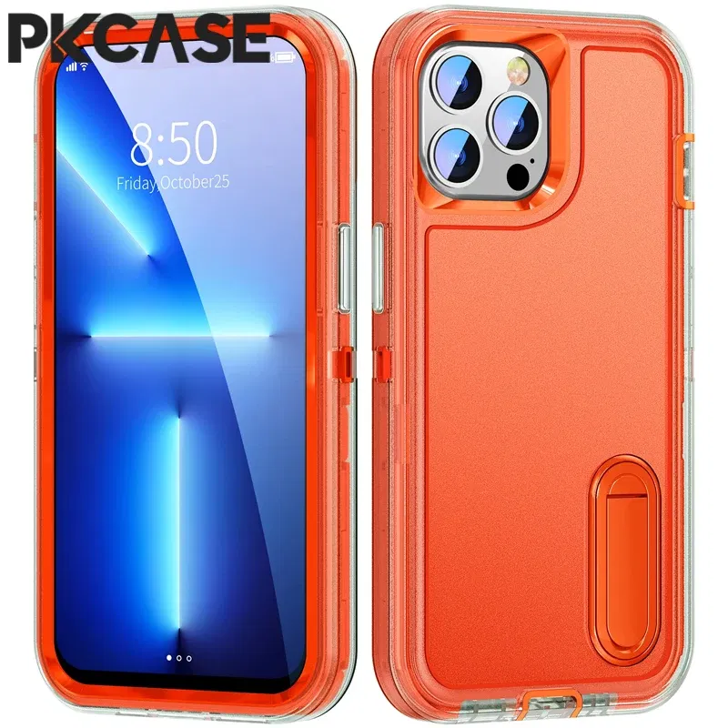 Color: green, Material: Plastic - PKCASE Shockproof Case For iPhone 13 Mini 12 11 Pro Max 6 7 8 Plus Bracket Protective Cover For iPhone X XS XR SE 2020 2022