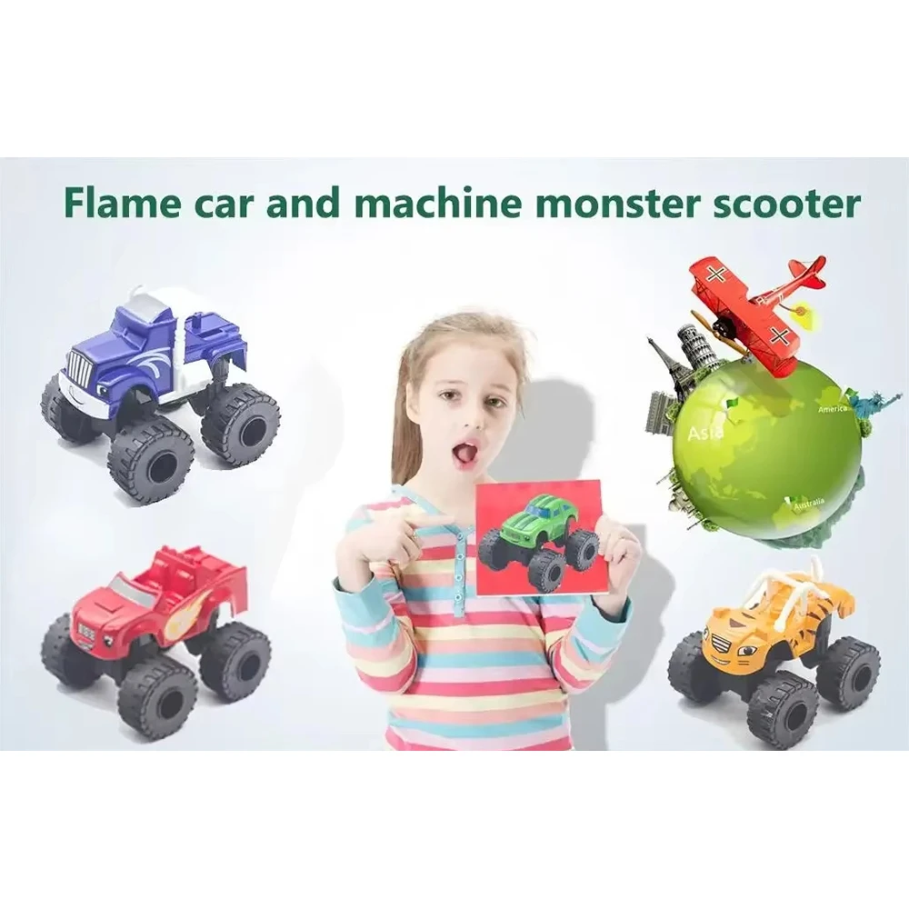 Color: Blue - Flame and machine monster Car toys Russian Crusher Truck Vehicles Figure Blaze Toy blaze the monster machines birthday Gifts