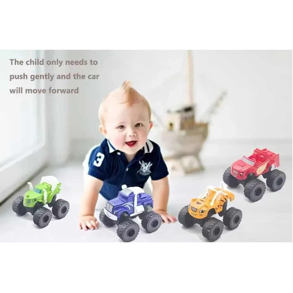 Color: Blue - Flame and machine monster Car toys Russian Crusher Truck Vehicles Figure Blaze Toy blaze the monster machines birthday Gifts