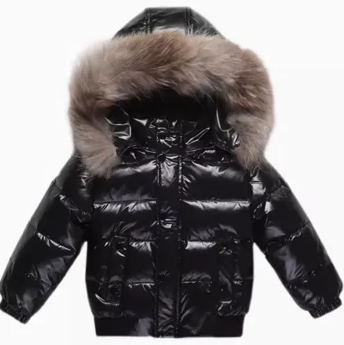Color: black, Kid Size: 6 - UNITIM 1-6 Years New Winter Toddler Boys Snowsuit Hooded Warm Collar Boys Winter Thicken Coat Outerwear Kids Boys 90% Duck Down