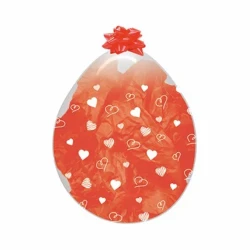 45cm Stuffing Diamond Clear Hearts Balloons - Pack of 6