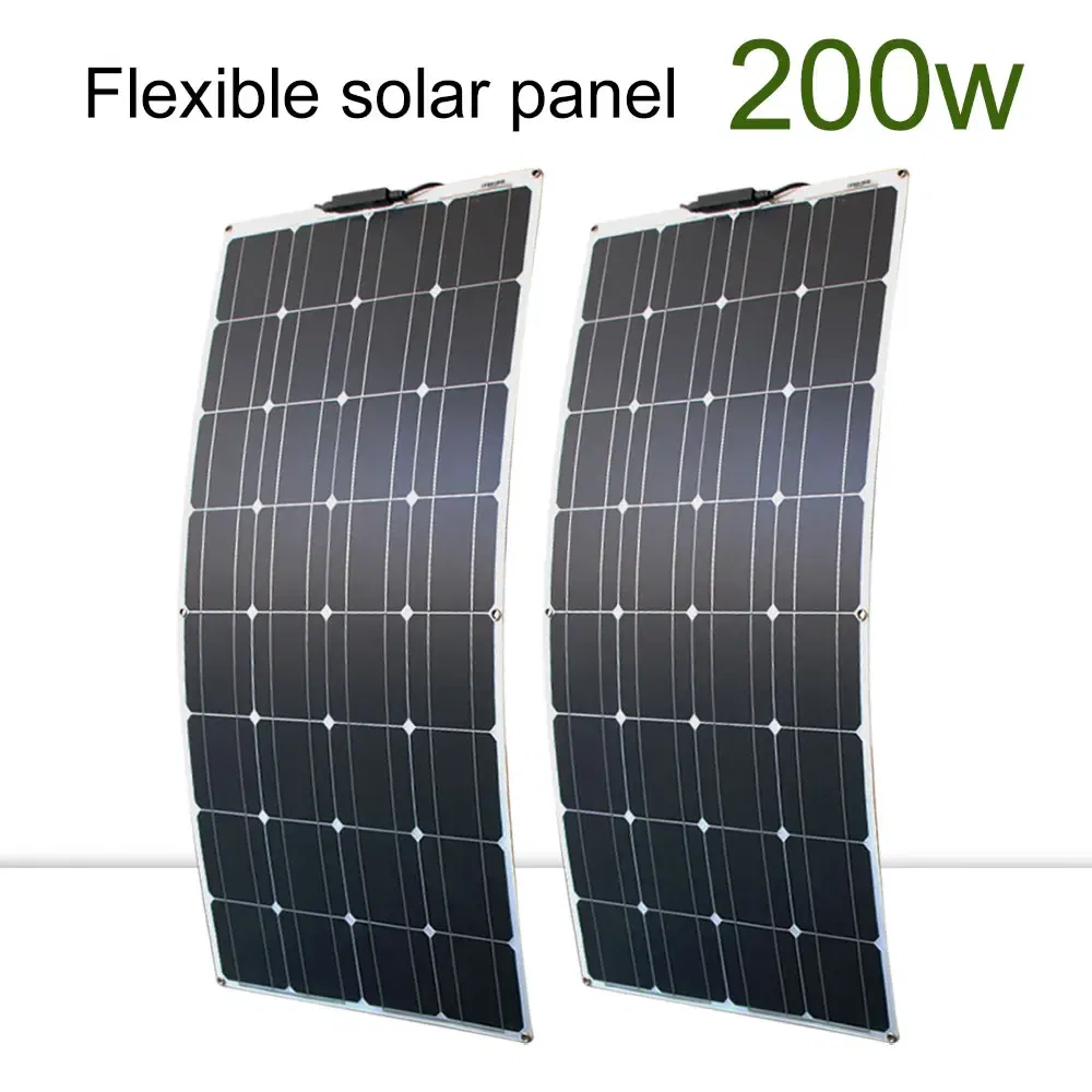 Color: Silver / Gray, Ships From: CHINA - New Solar panel kit and 300w 200w 100w flexible solar panels 12v 24v high efficiency battery charger module