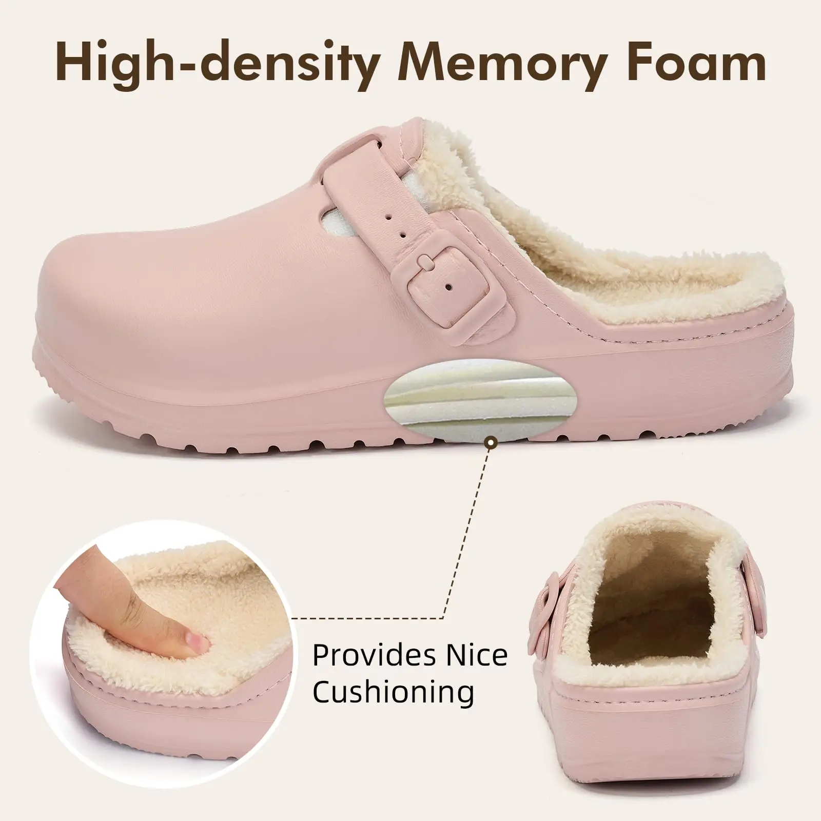 Color: Beige, Shoe Size: 38, Ships From: CHINA - Asgard Fur Women Slippers New Anti-slip Waterproof Plush Lined Outdoor Garden Shoes Winter Fluffy Shoes Warm Fuzzy House Slides