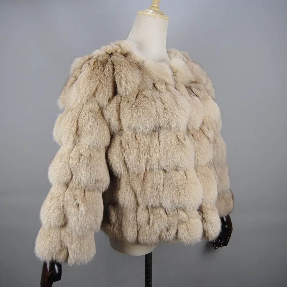 New Style Real Fur Coat 100% Natural Fur Jacket Female Winter Warm Leather Fox Fur Coat High Quality Fur Vest