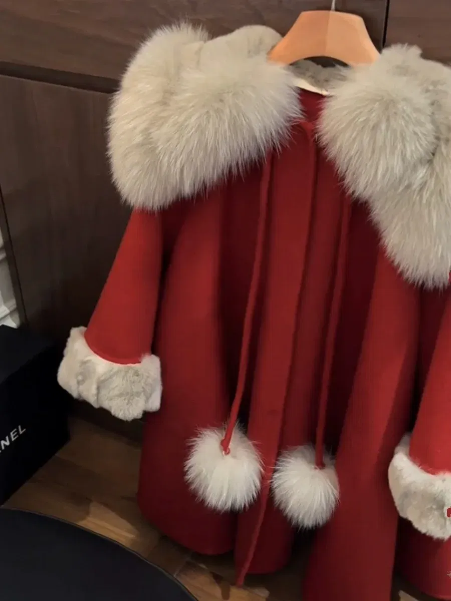 Color: Red, Kid Size: 7 - autumn winter red Big fur collar baby girls wool long coats child Christmas Thick velvet outwear kids New Warm jacket overcoat