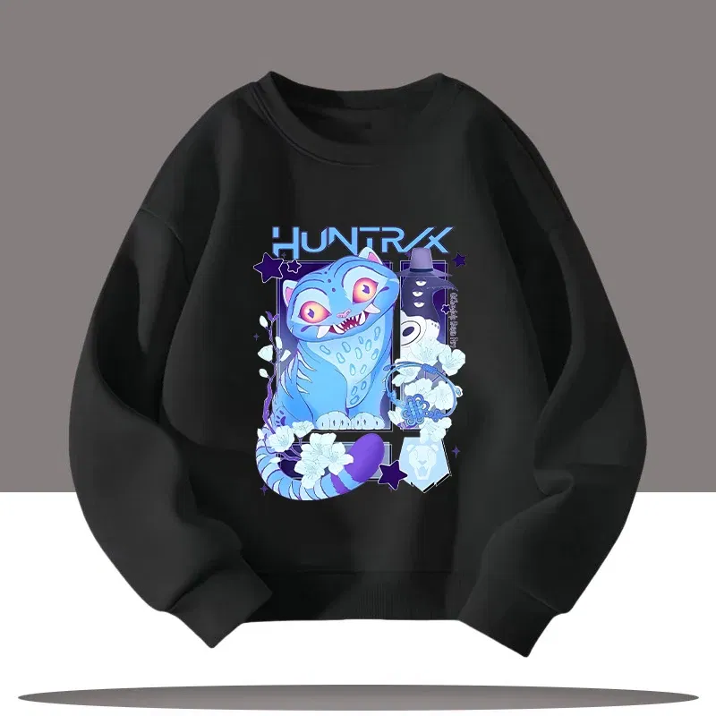 Color: Silver, Kid Size: 6 - K-pop Demon Hunters New Children's Round-neck Sports Shirt with Cartoon Print - 3-12 Years Old Cute Girl Casual Top
