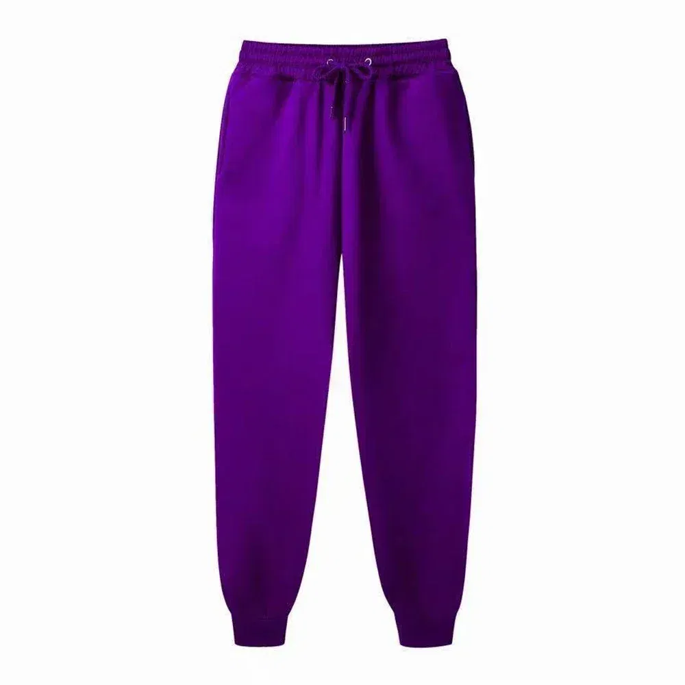 Color: GRAY, Size: XL - Men's Casual Sweatpants Fleece Sports Pants Unisex Fashion Solid Loose Trousers Streetwear Autumn Winter Jogging Fitness Pants