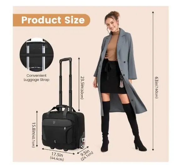 Color: black - Men Travel Luggage Bag Men Business Trolley Bag Wheeled bag Oxford Suitcase Travel Rolling Bags On Wheels Carry On Luggage Bag