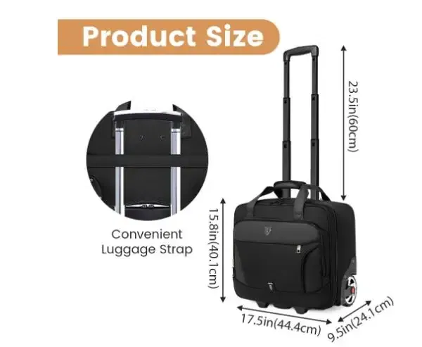 Color: black - Men Travel Luggage Bag Men Business Trolley Bag Wheeled bag Oxford Suitcase Travel Rolling Bags On Wheels Carry On Luggage Bag