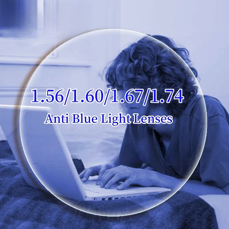 Lenses Color: Blue, Ships From: CHINA, Lens Index: 1.61 - JAEVAR Blue Light Blocking Lenses 1.56/1.61/1.67/1.74 HD Myopia Hyperopia Office Computer Optical Prescription Lenses 1 Pair