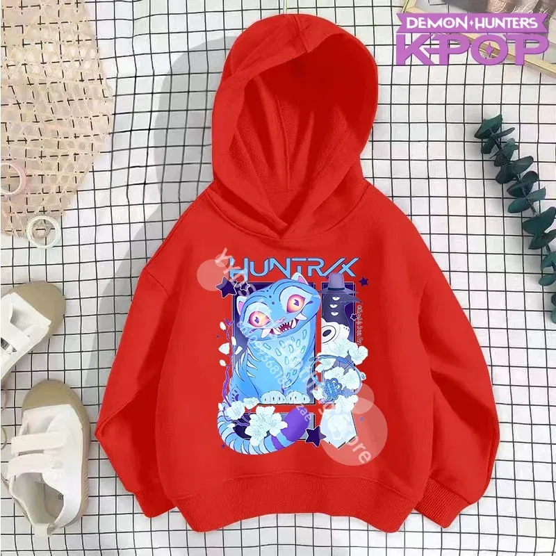 Color: Khaki, Kid Size: 12T - 2025 KPop Demon Hunters Hoodie Fashion Rumi Sweatshirt Pullover Cute Long Sleeve Autumn Boys Girls Cartoon Y2K Hoody Sportswear