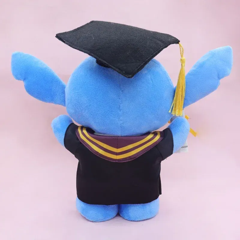 Graduation Styles Loli & Stitch Anime Plush 25cm Sanrio Kuromi Plushie Doll Kawaii Soft Stuffed Graduation Gifts