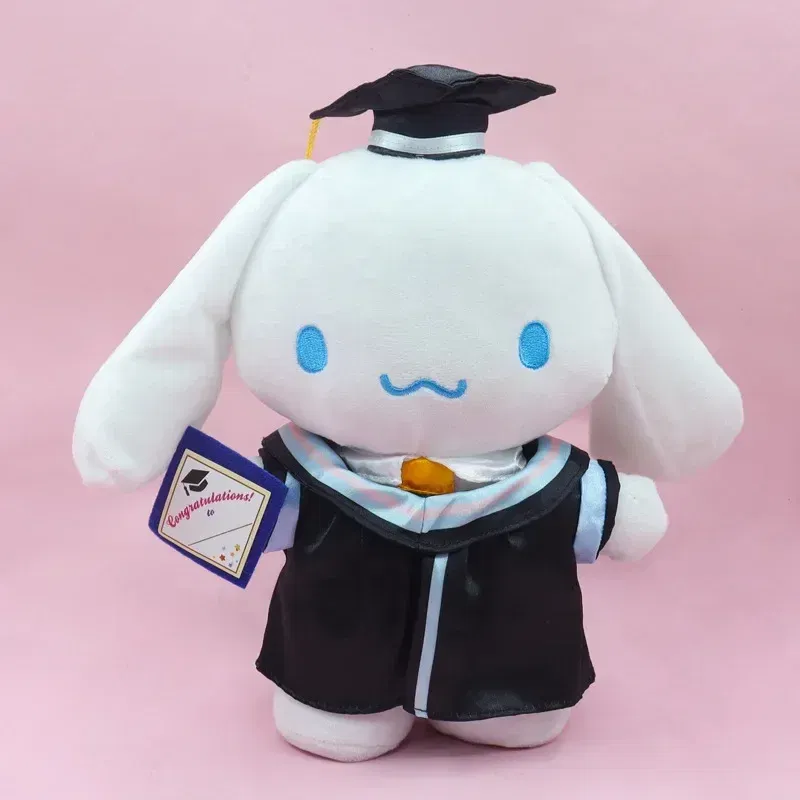 Graduation Styles Loli & Stitch Anime Plush 25cm Sanrio Kuromi Plushie Doll Kawaii Soft Stuffed Graduation Gifts