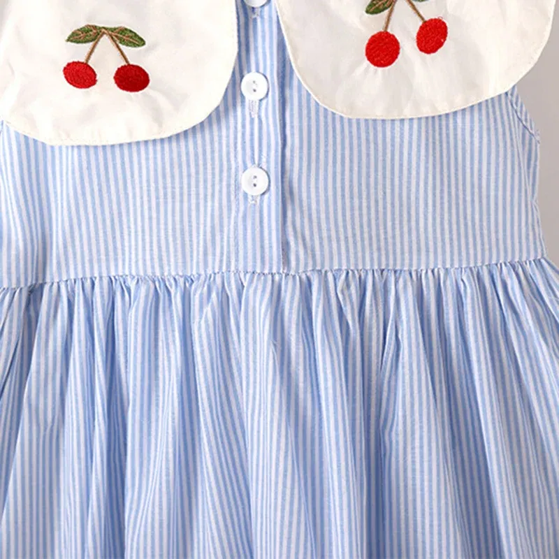 Color: PURPLE, Kid Size: 3T?€?€·?¤–运动?‰ - 2024 New Summer 2-7Yrs Baby Girl Party Dress Sleeveless Cotton Embroidery Splicing Kids Princess Dresses Sister Clothing