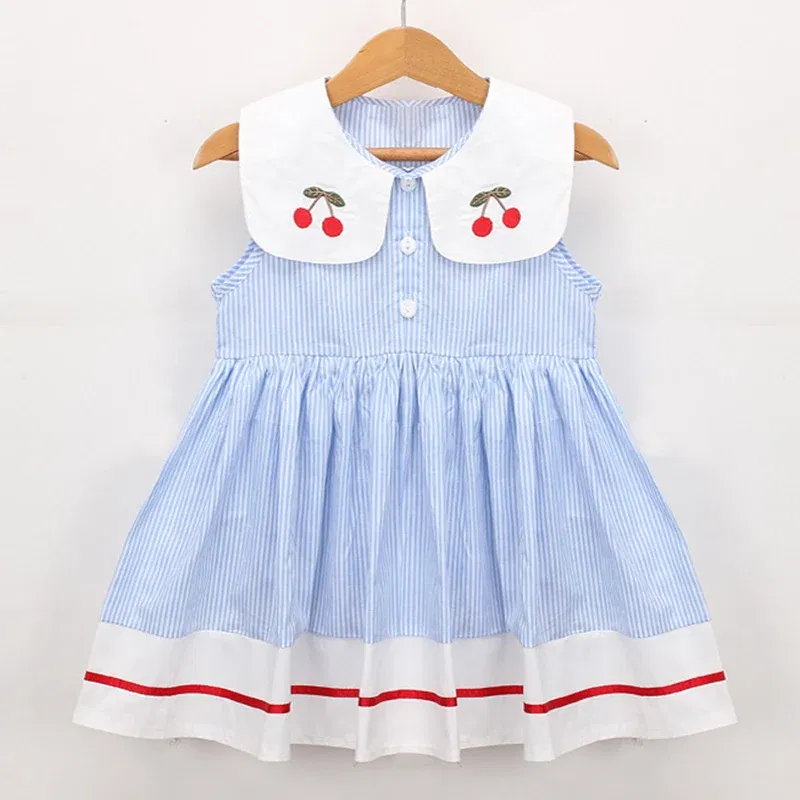 Color: PURPLE, Kid Size: 3T?€?€·?¤–运动?‰ - 2024 New Summer 2-7Yrs Baby Girl Party Dress Sleeveless Cotton Embroidery Splicing Kids Princess Dresses Sister Clothing