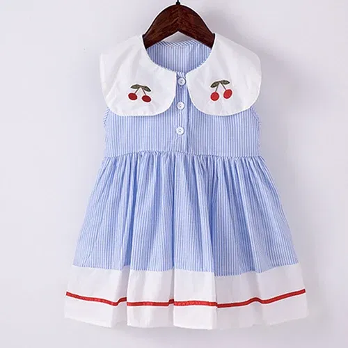 Color: PURPLE, Kid Size: 3T?€?€·?¤–运动?‰ - 2024 New Summer 2-7Yrs Baby Girl Party Dress Sleeveless Cotton Embroidery Splicing Kids Princess Dresses Sister Clothing