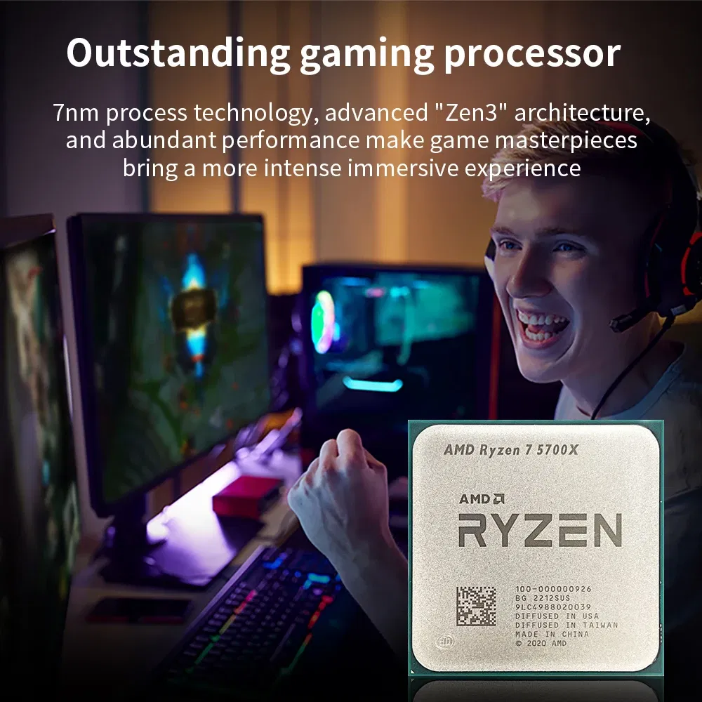 AMD Ryzen 7 5700X CPU R7 5700X 3.4GHz Eight-Core 16Thread Processor 7NM L3=32M 100-000000926 AM4 For B550M Aorus Motherboard