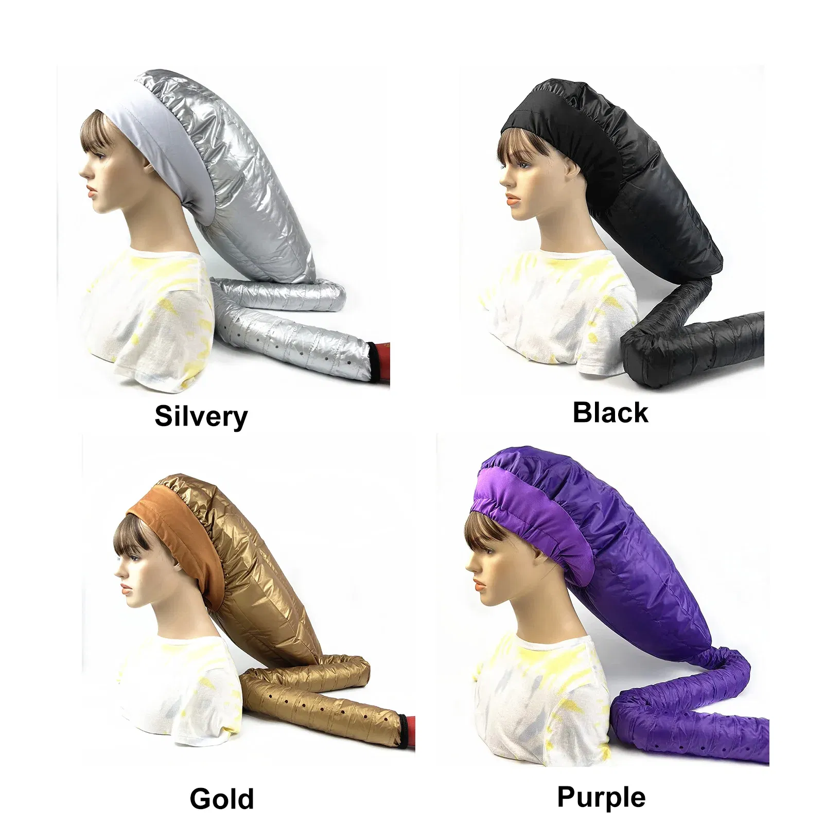 Color: light green - Portable Hair Dryer Women Blow Dryer Home Salon Hairdressing Hair Dryer Hat Hair Dryer Cover Hair Care Tool
