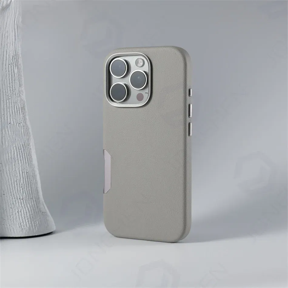 Color: Blue, Material: Genuine Leather - For Magsafe Leather High Quality Alloy Camera Button Magnetic Case For iPhone 16 Pro Max 16pro Wireless Charge Shockproof Cover