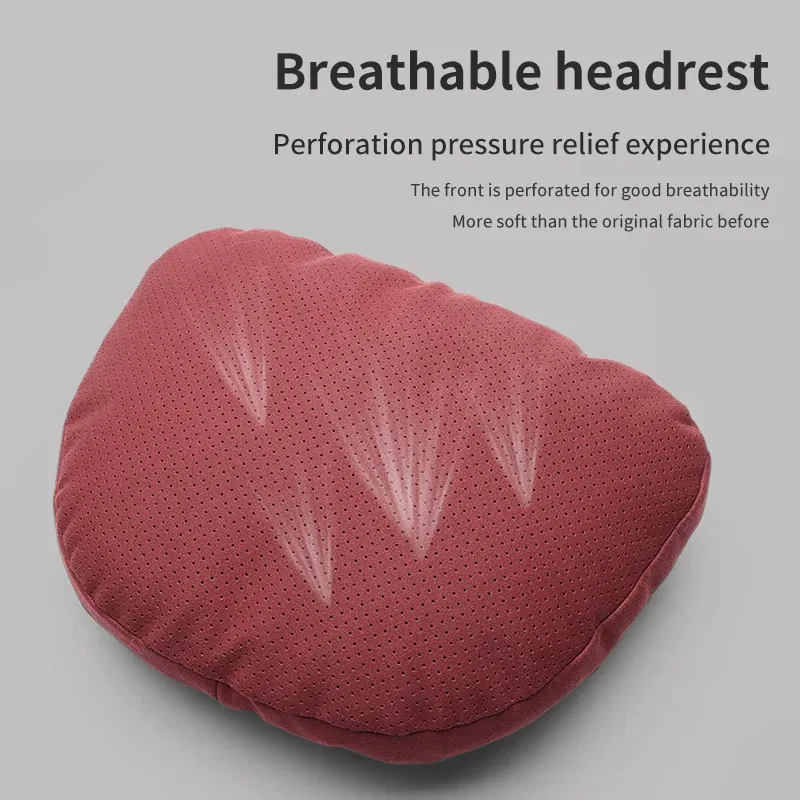Color: Black - Top Quality Car Headrest Neck Support Seat Soft Neck Pillow Breathable For Maybach S Class Design Universal Protector Neck