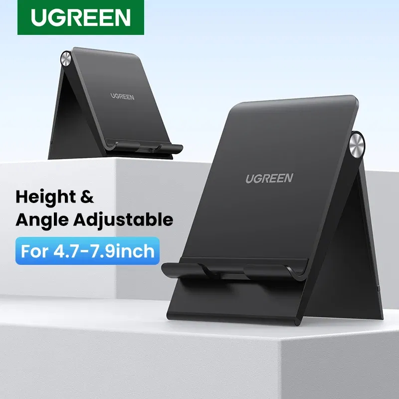 Color: WHITE - UGREEN Phone Stand Holder Desk Cell Phone Dock Stand for iPhone 16 15 14 Pro Max Adjustable Foldable Mobile Phone Holder Stand