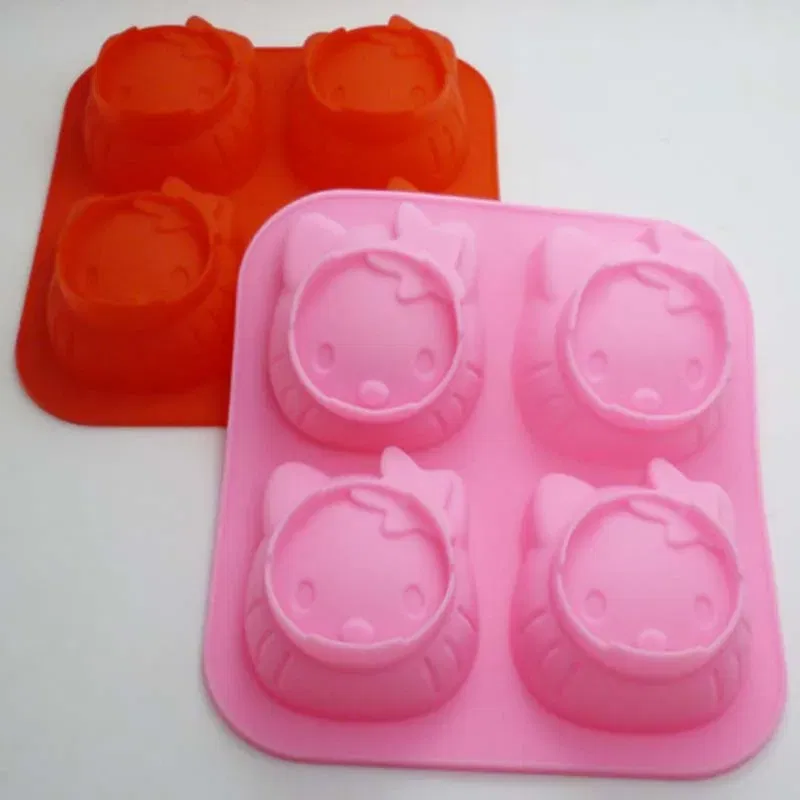 Color: SKY BLUE - 1 PCS Cute Cartoon Cat Shape Silicone Cake Mold DIY Chocolate Jelly Pudding Soap Mould